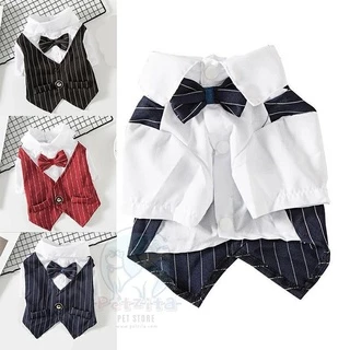 🇹🇭พร้อมส่ง🇹🇭 😎👔 เสื้อกั๊กสูท ทักซิโด้ งานแต่ง เสื้อออกงาน for สุนัข ( หมา ) , แมว