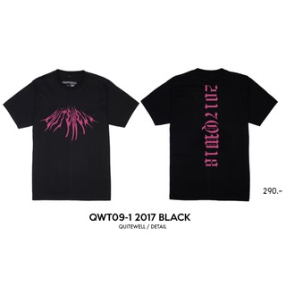 เสื้อยืดโอเวอร์ไซส์QWT09-1 2017 BLACK เสื้อยืดสีดำS-3XL