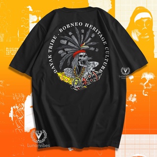 เสื้อยืด พิมพ์ลายวัฒนธรรมอินโดนีเซีย Borneo Tribe Power Heritage 9312