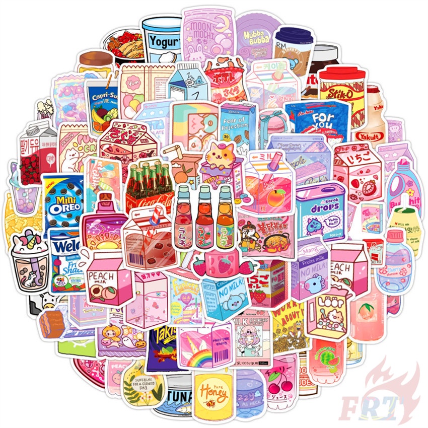 ❉ Yummy Delicious Food Series 03 Snacks Drinks Candy Mini Stikers ❉ 100 ชิ้น/เซ็ตกันน้ํา DIY Fashion