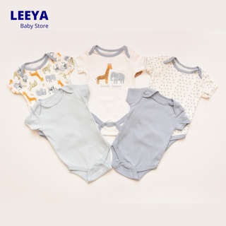 Leeya สินค้าราคาพิเศษ บอดี้สูท แขนสั้น บอดี้สูทเด็ก ชุดเด็กอ่อน ชุดแรกเกิด Super Soft Cotton Baby Bodysuit