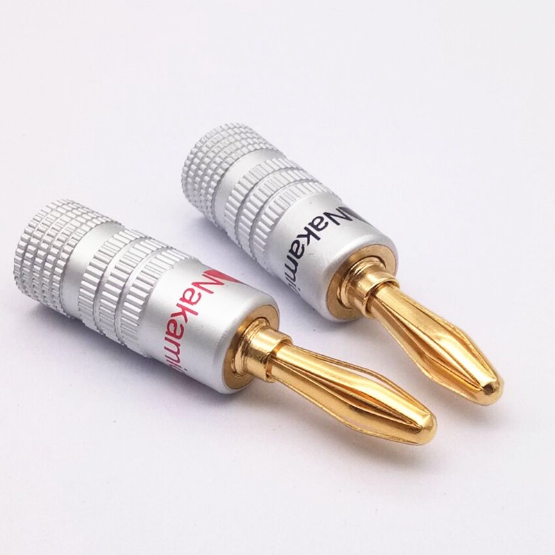 ..บานาน่า Nakamichi สำหรับสายลำโพง งานคุณภาพ ชุบทอง 24K ราคาต่อคู่ แดง1 ดำ1..
