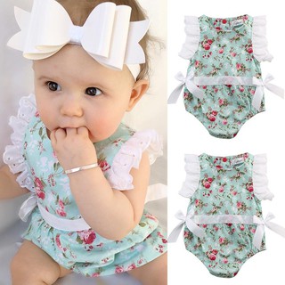 KIDSUP ชุดบอดี้สูทลายดอกไม้สำหรับเด็กทารก