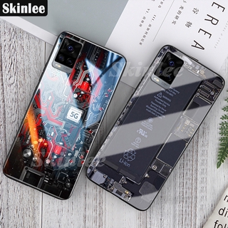 For VIVO V20 Pro Case Hard Back Tempered Glass Mirror Casing Circuit Board Phone Case for VIVO V20 SE Y31 Y20S G Y20 Y12S Cover Housing