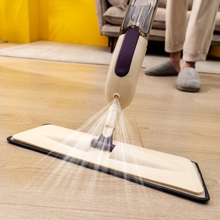 🔥ราคาพิเศษ🔥 Spray mop มีที่ฉีดน้ำ ไม้ถูพื้น แบบฉีดน้ำได้ Flat Mop ไม้ถูพื้นแบบสเปรย์（สีน้ำตาล） *คลังสินค้าใส*