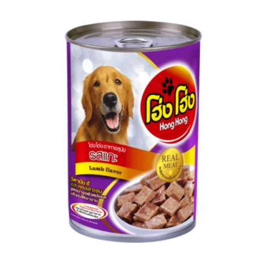 โฮ่ง โฮ่ง อาหารสุนัข รสแกะ Hong Hong 400g Dog Food 24 กระป๋อง Shopee