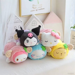 ของเล่นตุ๊กตานุ่ม รูปการ์ตูน Sanrio Sheep Kuromy Mymelody Cinnamoroll Purin Hello Kitty ของขวัญ สําหรับตกแต่งบ้าน