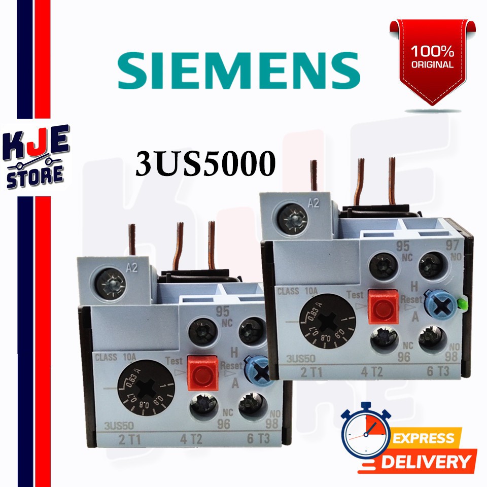 SIEMENS 3US5000 รีเลย์โอเวอร์โหลดความร้อน Class 10A ขนาด S0 [3US5000-0J/1A/1C/1E/1G/1J/1K/2L]