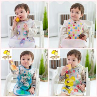 🔥ส่งฟรี🔥ผ้ากันเปื้อนเด็กกันน้ำ มีรองเศษอาหาร สำหรับเด็ก6เดือน-3ปี