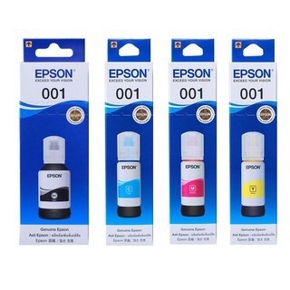 หมึก EPSON 001 ของแท้มีกล่อง T03Y100/ T03Y200/ T03Y300/ Y03Y400=4สี หมึกปริ้น/หมึกสี/หมึกปริ้นเตอร์/