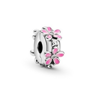 (พร้อมส่ง)*New*Pandora Pink Daisy Flower Clip Charm