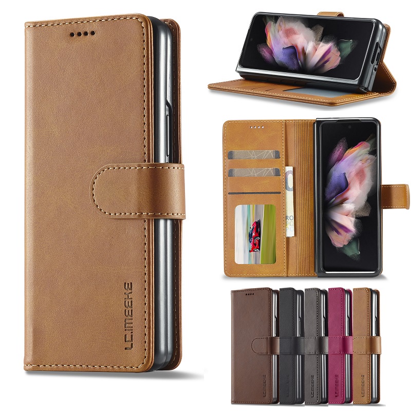 สําหรับ Samsung Z พับ 8 Ultra พับ 7 Fold6 5 4 5G กระเป๋าสตางค์หรูหราพลิกหนัง Galaxy Fold8 เคสโทรศัพท์แม่เหล็กผู้ถือบัตรปลอก