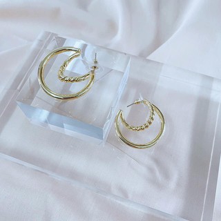 ADIZO เครื่องประดับเคลือบ ทองแท้ 18K ต่างหู Lunar Twist Earring