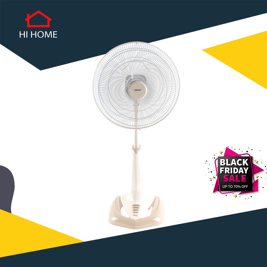 Hihome ส่งไว สินค้ารับประกัน HATARI พัดลมสไลด์ 18 นิ้ว รุ่น HE-S18M1789 สีครีม [ไม่รวมประกอบ] |MC|