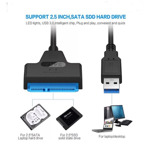 สาย SATA to USB 3 เหมาะกับ Hdd 2.5" สายแปลง USB to SATA 5Gbps ไม่มี Adapter