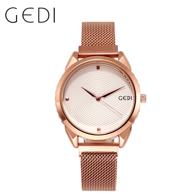 MK GEDI 8410 นาฬิกาข้อมือ นาฬิกาแฟชั่นกันน้ำดูตาข่ายแม่เหล็ก นาฬิกาผู้หญิง