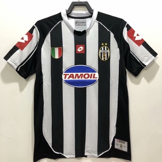 เสื้อกีฬาแขนสั้น ลายทีมชาติฟุตบอล Juventus 2002 2003 ชุดเหย้า สไตล์เรโทร คุณภาพสูง AAA ไซซ์ S-XXL