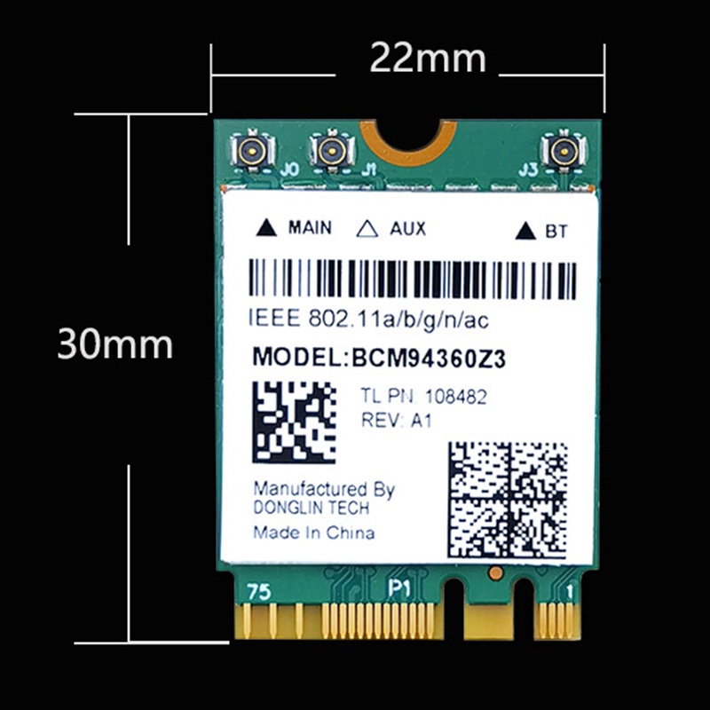 Dual Band 1200Mbps BCM94360NG BCM94360Z3 WiFi Card for MacOS 802.11Ac Bluetooth 4.0 Wireless Adapter Antenna Kit #7
