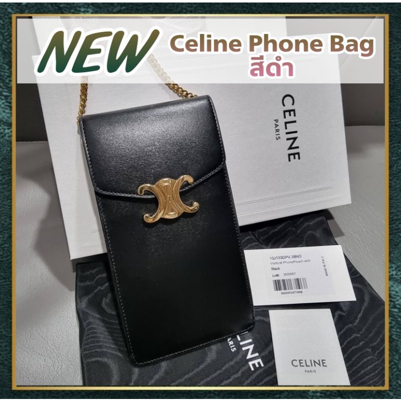 [สอบถามก่อนกดซื้อ]​ แท้​ 💯 New Celine Phone Bag สีดำ อุปกรณ์​ กล่อง การ์ด​ ถุงผ้า​ ถุงกระดาษ​