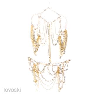 Sexy Golden Tassel Shoulder Chain Bikini Body Chain Beach Waist Belt Gold