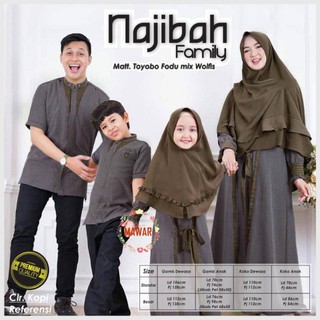 Najibah คู่รัก ครอบครัว / KAPEL ครอบครัว มุสลิม เครื่องแบบครอบครัว ความกว้าง