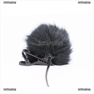 [Jettingbuy] ที่ครอบกันลม ขนเฟอร์ สีดํา สําหรับไมโครโฟน