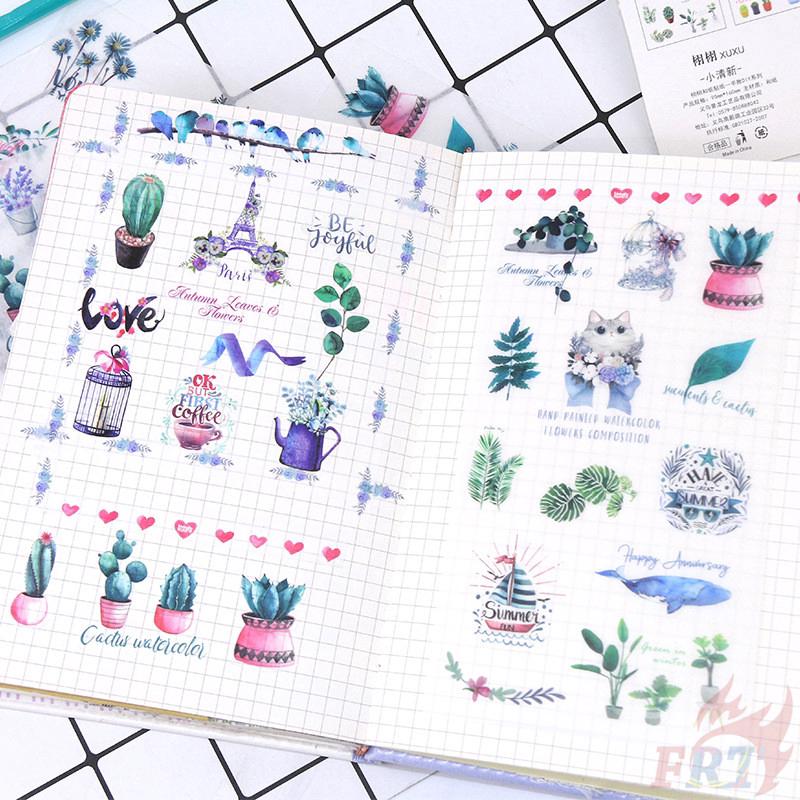 &gt; Ready Stock &lt;❉ Original Plant ป้ายสติกเกอร์ ❉6Sheet/set Tropical Cactus Diary Scrapbooking Decals สติ๊กเกอร์