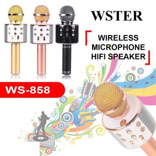 ไมโครโฟนไร้สาย ลำโพง บลูทูธ รุ่น WS-858