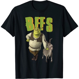 เสื้อยืดผ้าฝ้ายพรีเมี่ยม เสื้อยืด พิมพ์ลาย Shrek 2 And Donkey BFFS