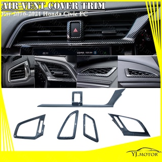 ฝาครอบช่องแอร์ คาร์บอนไฟเบอร์ สําหรับ Honda Civic FC 2016-2021 Dashboard Air Outlet Cover Trim