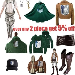 Attack On Titan Costume Green Cloak Japanese Anime Cosplay Shingeki No Kyojin Hoodie Eren Levi Mikasa Cloak Scout Legion Coat