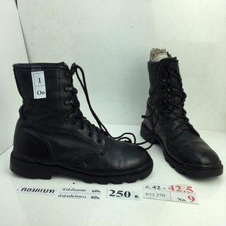 รองเท้าคอมแบท Combat shoes หนังสีดำ สภาพดี ทรงสวย มือสอง คัดเกรด ของนอก เกาหลี