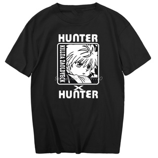 เสื้อยืดโอเวอร์ไซส์เสื้อยืดแขนสั้นพิมพ์ลาย Hunter×Hunter Killua Zoldyck สไตล์ฮิปฮอปสําหรับผู้ชายS-3XL