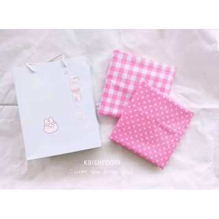 🌷พร้อมส่ง🌷Pinky pillowcases ปลอกหมอนลายสก็อต ลายจุดสีชมพู🌷