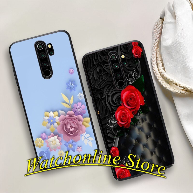 ฝาครอบมันวาวสําหรับ Xiaomi Note 8 / Note 8 Pro Mi 8 Mi 8 se Mi 9 Note 9s Note 9 Pro K30 Pro 3D ดอกไม