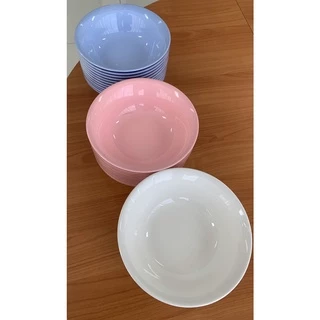TOP ชามก๋วยเตี๋ยว ชามปากบาน พลาสติก ABS 7,8 นิ้ว สีสันสดใส น่าใช้ วัสดุหนา ทนทาน ราคาถูกโครตๆ Pack 12 ชิ้น