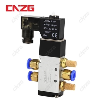 วาล์วอากาศโซลินอยด์นิวเมติก 4V110-06 5 ทาง 2 ตําแหน่ง 1/8 นิ้ว BSPT AC220V AC110V DC24V DC12V