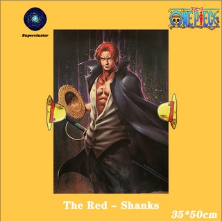 One Piece "The red Shanks" anime poster Kraft Paper Wallpaper wall poster Paintings Vintage 35*50cm