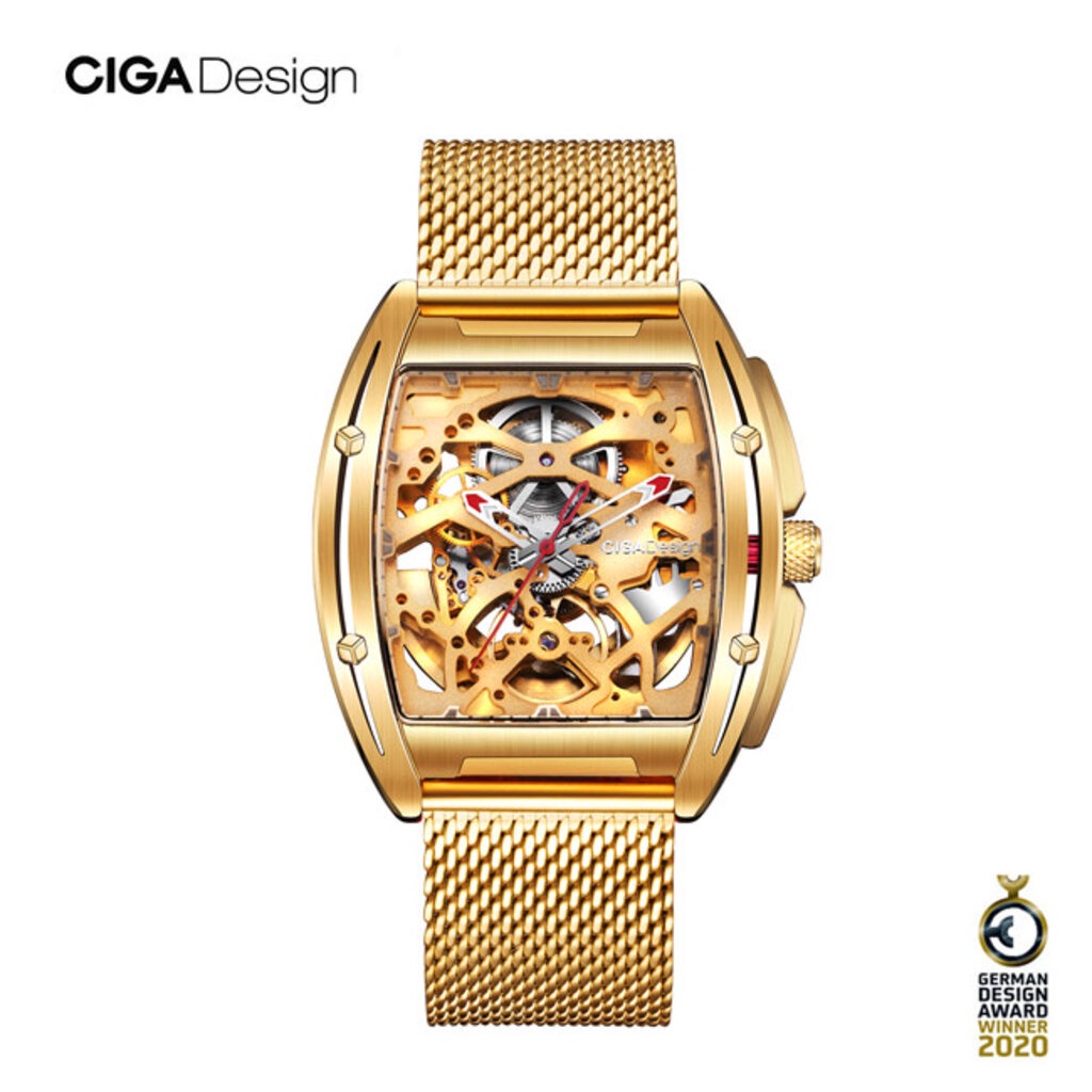 (ประกัน 1 ปี) CIGA Design Z Series Gold Automatic Mechanical Watch - นาฬิกาออโตเมติกซิก้า ดีไซน์ รุ่น Z Series Gold