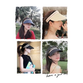 หมวก​สานครึ่งหัวสานกันแดด  สไตล์เกาหลีพร้​อ​มส่ง​🧢 สีสวย    งานดี