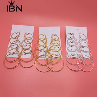 * ต่างหูห่วง 6 ห่วงคู่รักวงกลมตุ้มหูผู้หญิงรูปดารา Eardrop