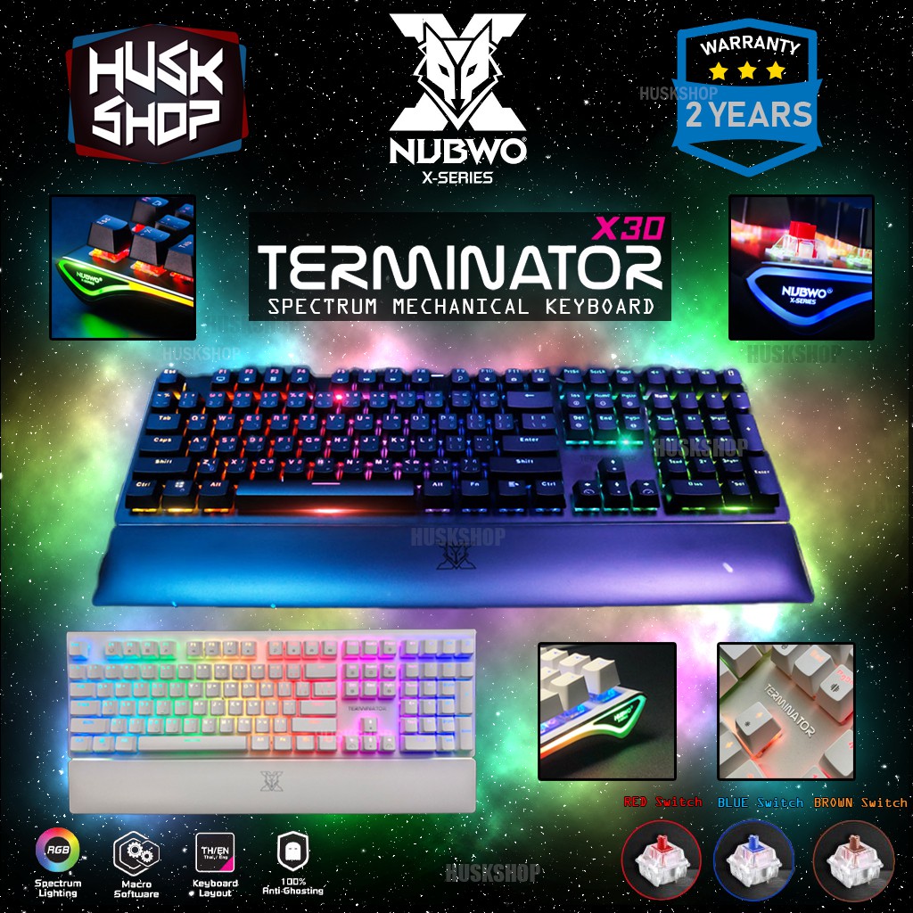 คีย์บอร์ดเกมมิ่ง Nubwo Termination X30 Mechanical Keyboard Blue Brown Red Switch ประกัน 2ปี