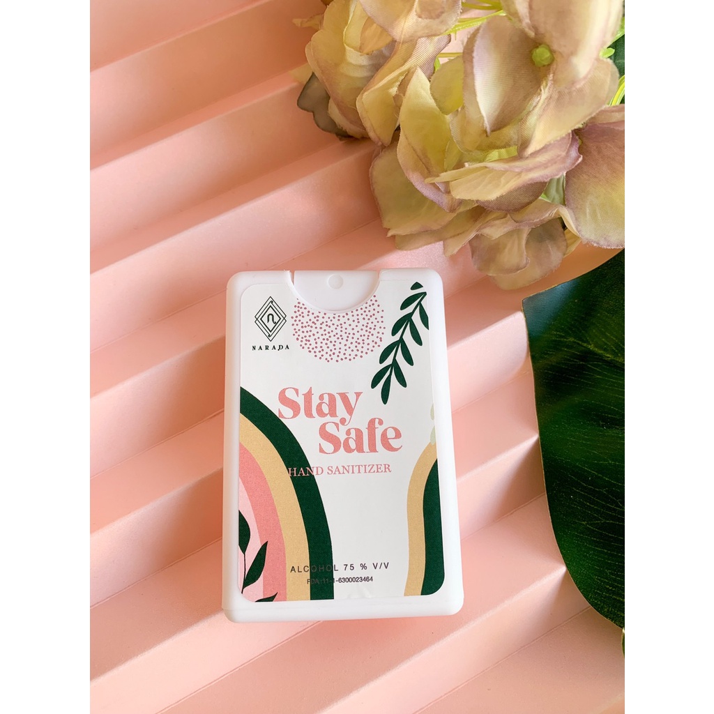 ❤️ สเปรย์แอลกอฮอล์ พกพาสะดวก!!! ถนอมผิว แห้งเร็ว Alcohol Spray 20 ml by NaradaAsia ❤️++20ml การ์ดสีขาว++