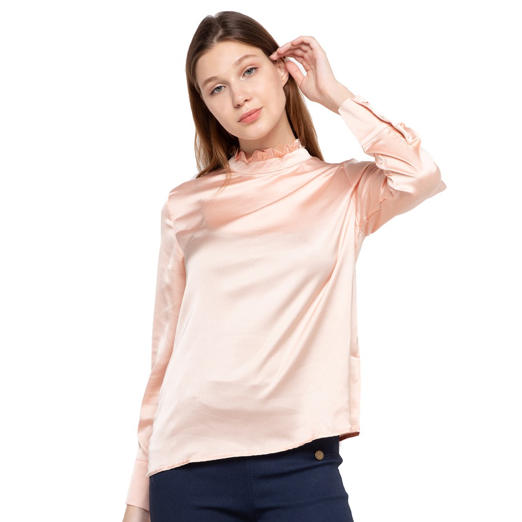 Avenue Top Sateen Long Sleeve - เสื้อคอเต่าเกาหลี - Vintage Satin Inner (SKU 21981)
