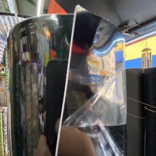 สติ๊กเกอร์สำหรับติดรถ ดำโครเมี่ยม 50x150cm  250บาท