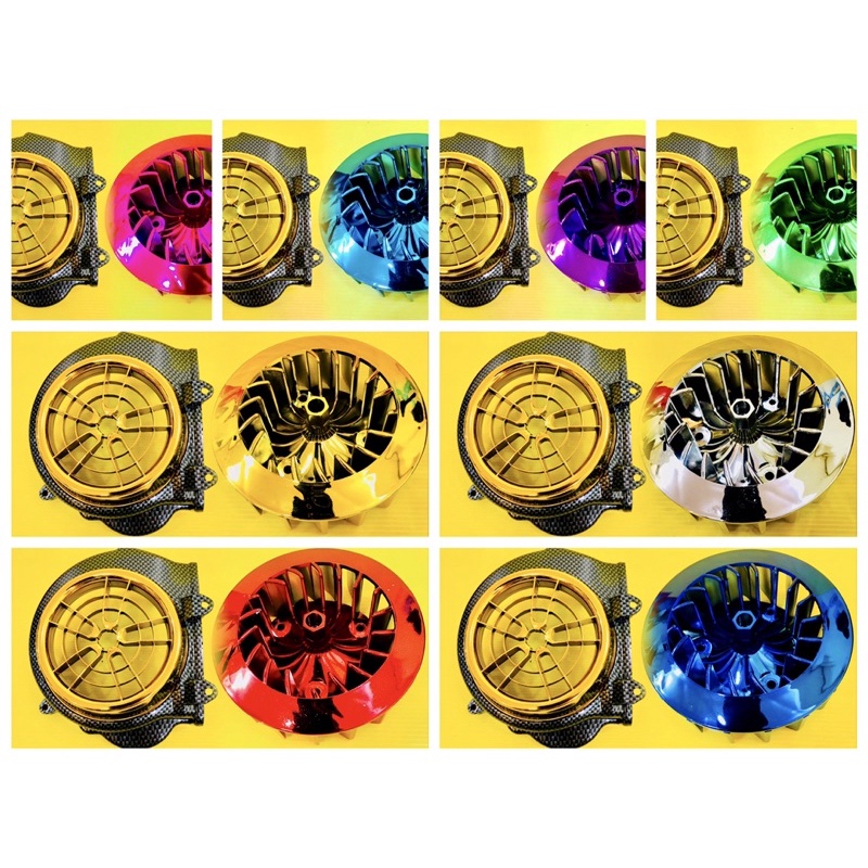 ฝาครอบใบพัด+ใบพัด Scoopy i New ,Scoopy-i 2017 มี 8 สี ฝาเคฟล่าดำ/ทอง+ใบพัดหลากสี ฝาครอบใบพัดแต่ง ใบพ