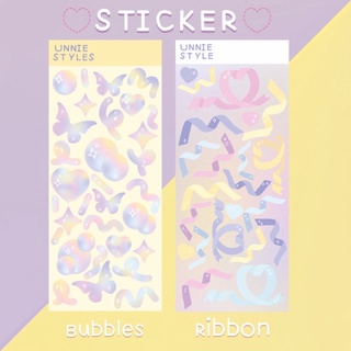 สติ๊กเกอร์ตกแต่ง Bubble &amp; Ribbon (PPไดคัท)