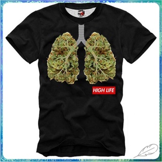 สินค้าเฉพาะจุด ใหม่ Gildan - เสื้อยืดลําลอง แขนสั้น พิมพ์ลาย Cannabis Hash Lungs Drugs Weed Bong Sativa ของขวัญวันเกิด