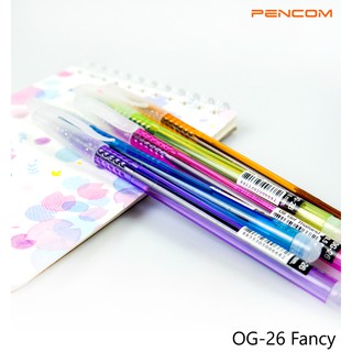 ปากกาหมึกน้ำมันสีน้ำเงิน  Pencom OG26-Fancy ปากกาหมึกน้ำมันแบบปลอก ขนาดหัวปากกา 0.5 mm.