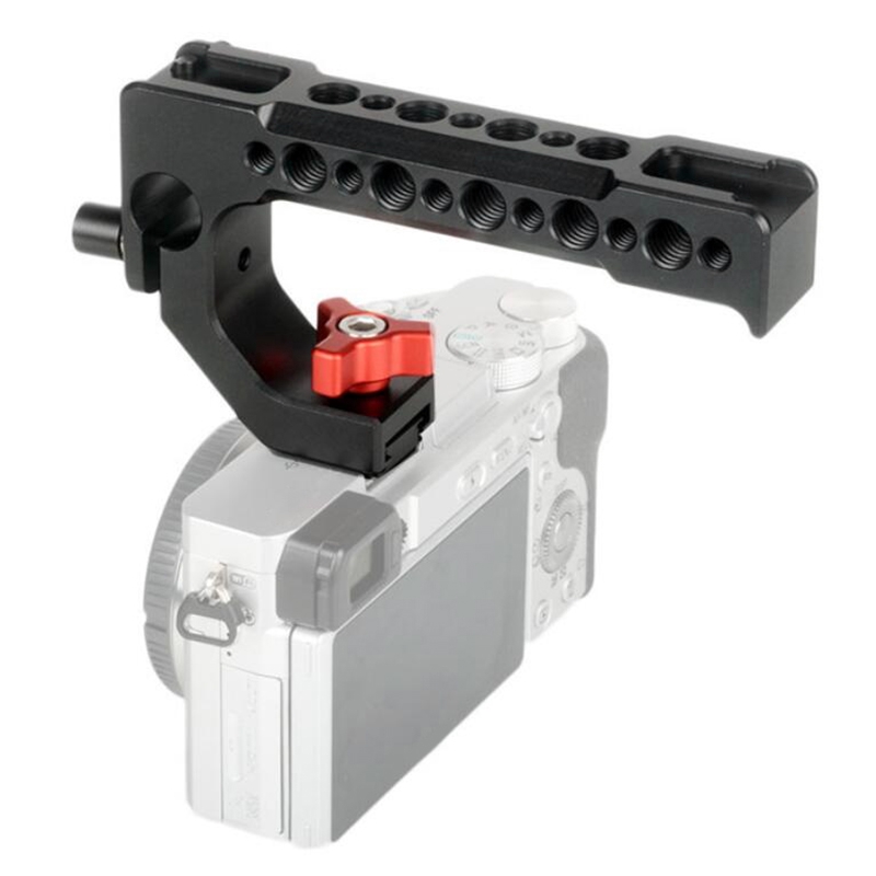 DSLR Camera Handle with 15mm Rod Hole Cold Shoe 1/4 Inch 3/8 Inch ...